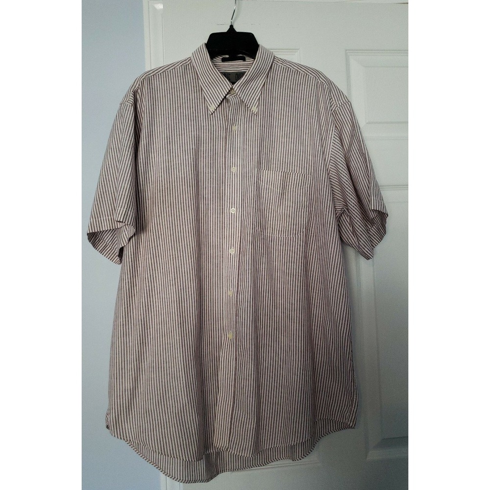 Oleg Cassini Mens Long Sleeve Shirt Size 17 1/2 XL Pinstripes